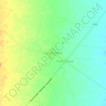 Carte topographique CANAGUARO, altitude, relief