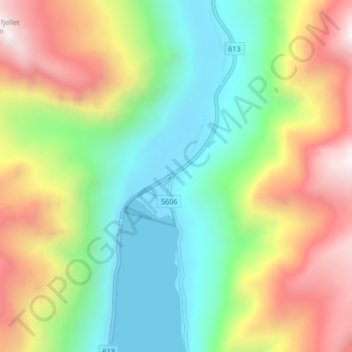 Carte topographique Vetlefjorden, altitude, relief