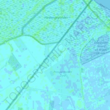 Carte topographique Prosperpolder, altitude, relief