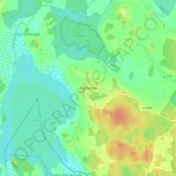 Carte topographique Fläckebo, altitude, relief