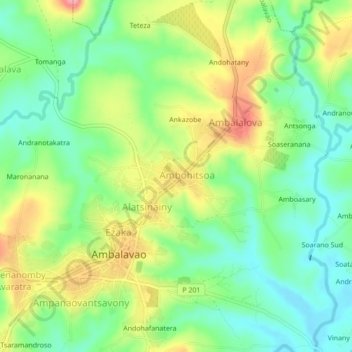 Carte topographique Ambohitsoa Andrefana, altitude, relief