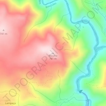 Carte topographique Esculca, altitude, relief