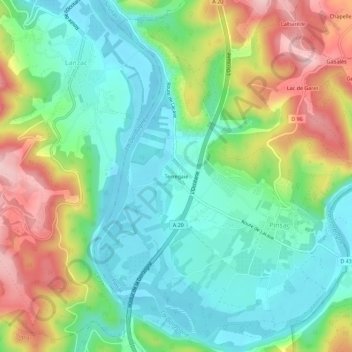 Carte topographique Terregaie, altitude, relief