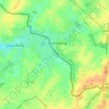 Carte topographique Lameries, altitude, relief