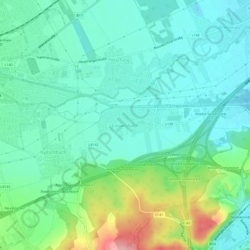 Carte topographique Loipersbach, altitude, relief