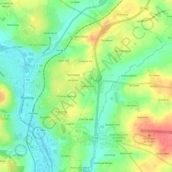 Carte topographique Saint-Niel, altitude, relief