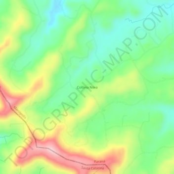 Carte topographique Colônia Nova, altitude, relief