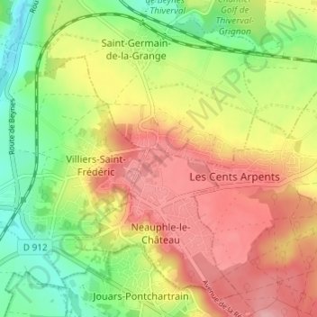 Carte topographique Chatron, altitude, relief