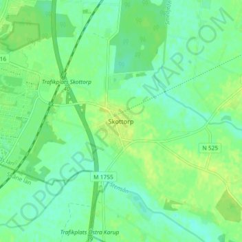 Carte topographique Skottorp, altitude, relief