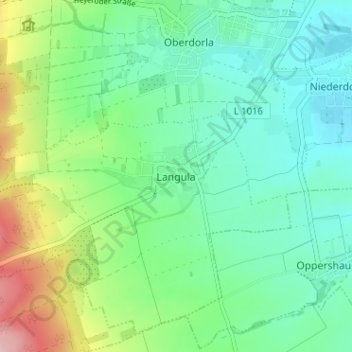 Carte topographique Langula, altitude, relief