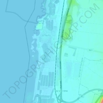 Carte topographique Al-Tantoura, altitude, relief