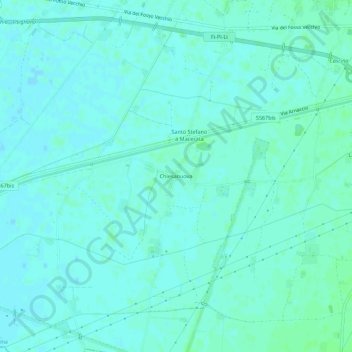 Carte topographique Chiesanuova, altitude, relief