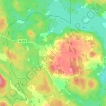 Carte topographique Dala, altitude, relief