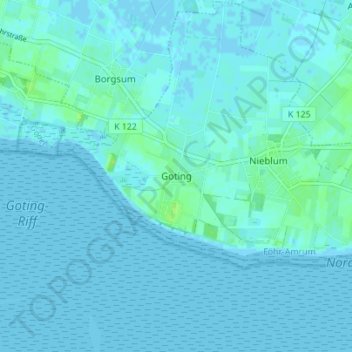 Carte topographique Goting, altitude, relief