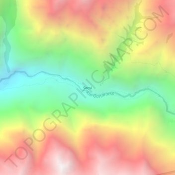 Carte topographique Secsi, altitude, relief