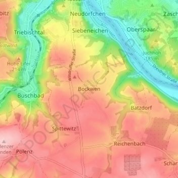 Carte topographique Bockwen, altitude, relief