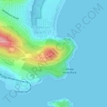 Carte topographique Mount Adelaide, altitude, relief