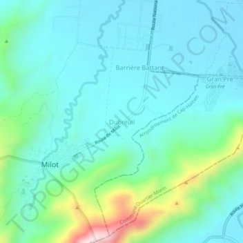 Carte topographique Dubreuil, altitude, relief