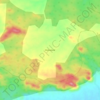 Carte topographique Mahudand, altitude, relief