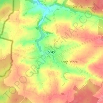Carte topographique Sivry, altitude, relief