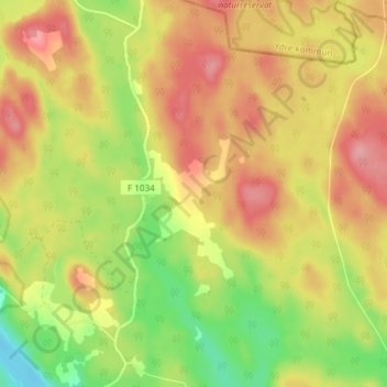 Carte topographique Kongseryd, altitude, relief