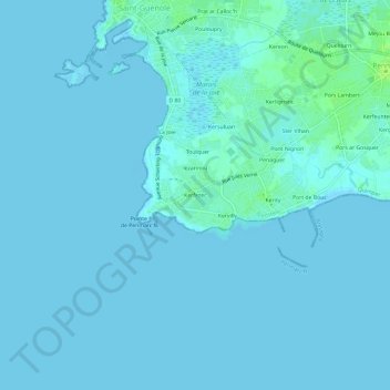 Carte topographique Kerfezec, altitude, relief