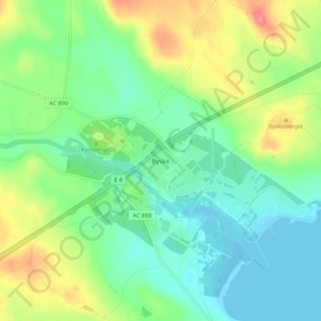 Carte topographique Byske, altitude, relief