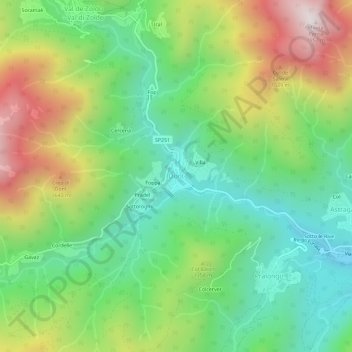 Carte topographique Dont, altitude, relief