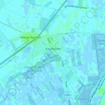 Carte topographique Tragel, altitude, relief