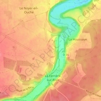 Carte topographique Mancelles, altitude, relief