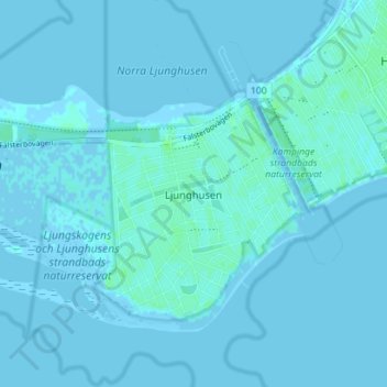 Carte topographique Ljunghusen, altitude, relief