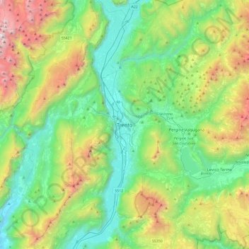 Carte topographique Trient, altitude, relief