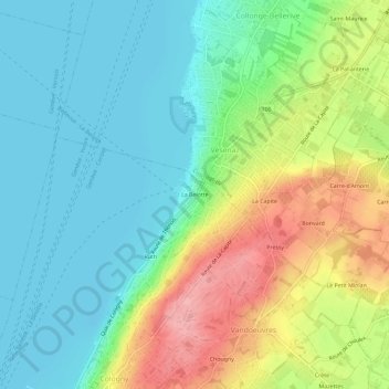 Carte topographique La Belotte, altitude, relief