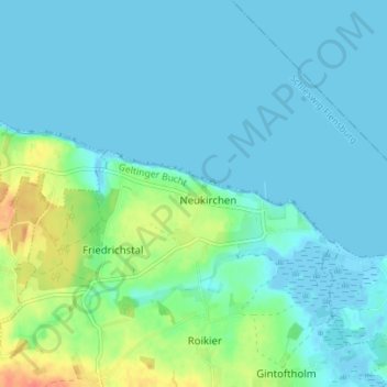 Carte topographique Neukirchen, altitude, relief