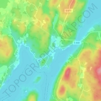 Carte topographique Värmskog, altitude, relief
