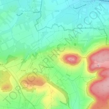Carte topographique Fürstenberg, altitude, relief