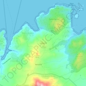 Carte topographique La Ficaccia, altitude, relief