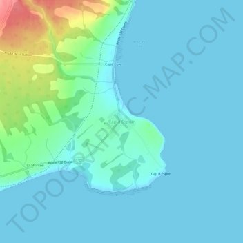 Carte topographique Cap d'Espoir, altitude, relief