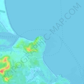 Carte topographique Tacimirim, altitude, relief