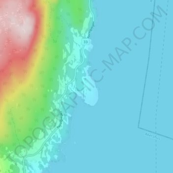 Carte topographique Fagernes, altitude, relief