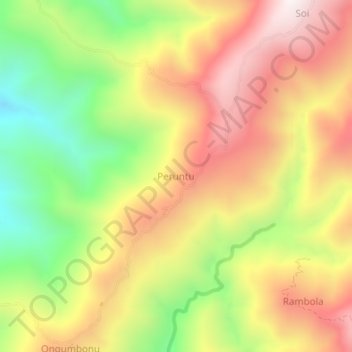 Carte topographique Peruntu, altitude, relief