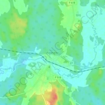 Carte topographique Forsheda, altitude, relief
