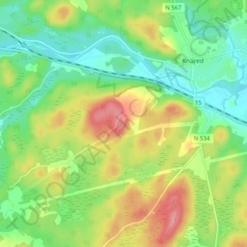 Carte topographique Västralt, altitude, relief