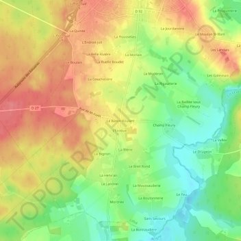 Carte topographique Le Bâton Roulant, altitude, relief