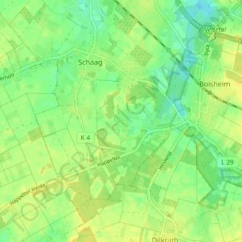 Carte topographique Am Kreuzgarten, altitude, relief