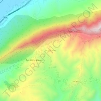 Carte topographique Bouhitem, altitude, relief