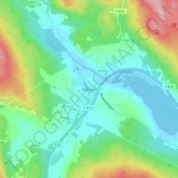 Carte topographique Ullånger, altitude, relief