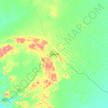 Carte topographique Gouré, altitude, relief