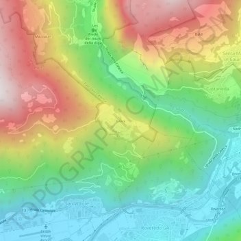 Carte topographique Giova, altitude, relief