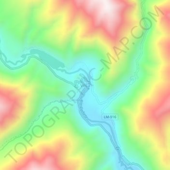 Carte topographique Vilca, altitude, relief